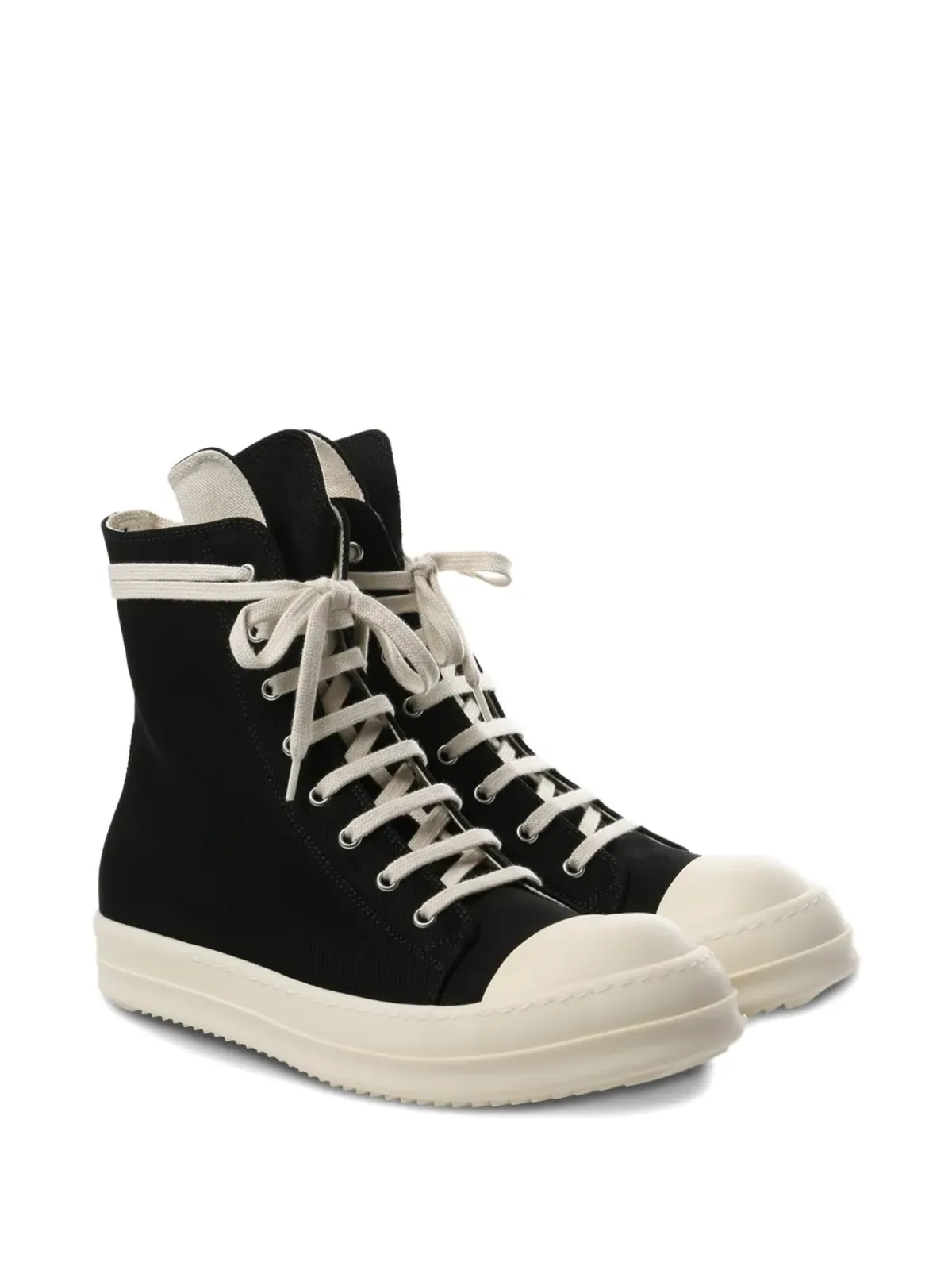 Rick Owens DRKSHDW Temple distressed ハイトップスニーカー - 画像2