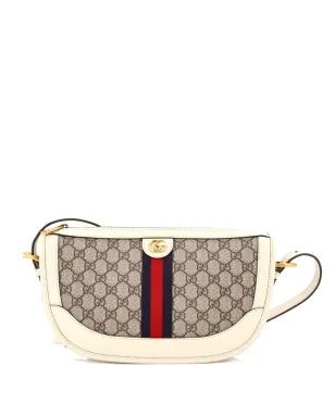 Gucci Pre-Owned オフィディア曲線ジップショルダーバッグ GG コーテッドキャンバス×レザー 大型クロスボディバッグ - ブラウン - サムネイル1