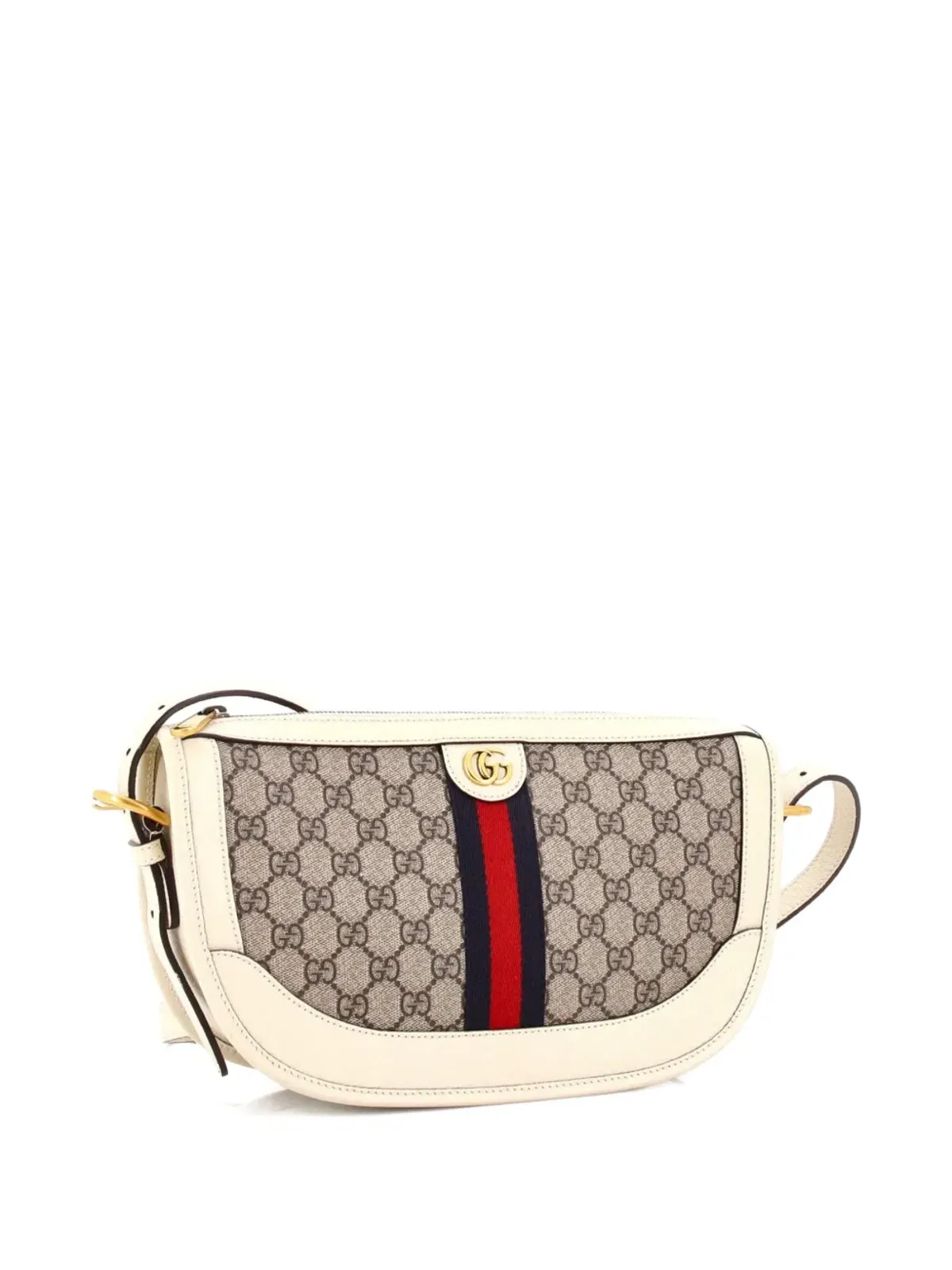 Gucci Pre-Owned オフィディア曲線ジップショルダーバッグ GG コーテッドキャンバス×レザー 大型クロスボディバッグ - ブラウン - 画像3