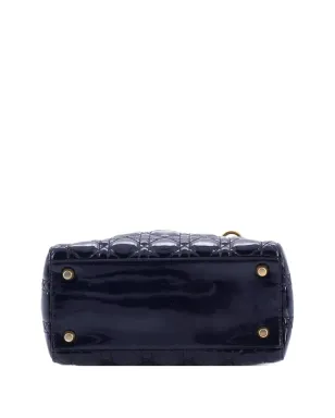 Christian Dior Pre-Owned サプル レディ ディオール バッグ カナージュ キルト パテント ミディアム サッチェル - ブルー - サムネイル3