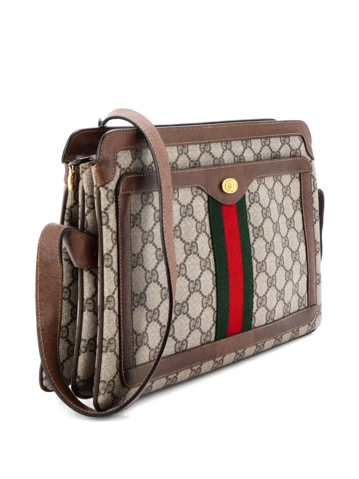 Gucci Pre-Owned オフィディア ジップGG コーティッドキャンバス ショルダーバッグ - ブラウン - 画像4