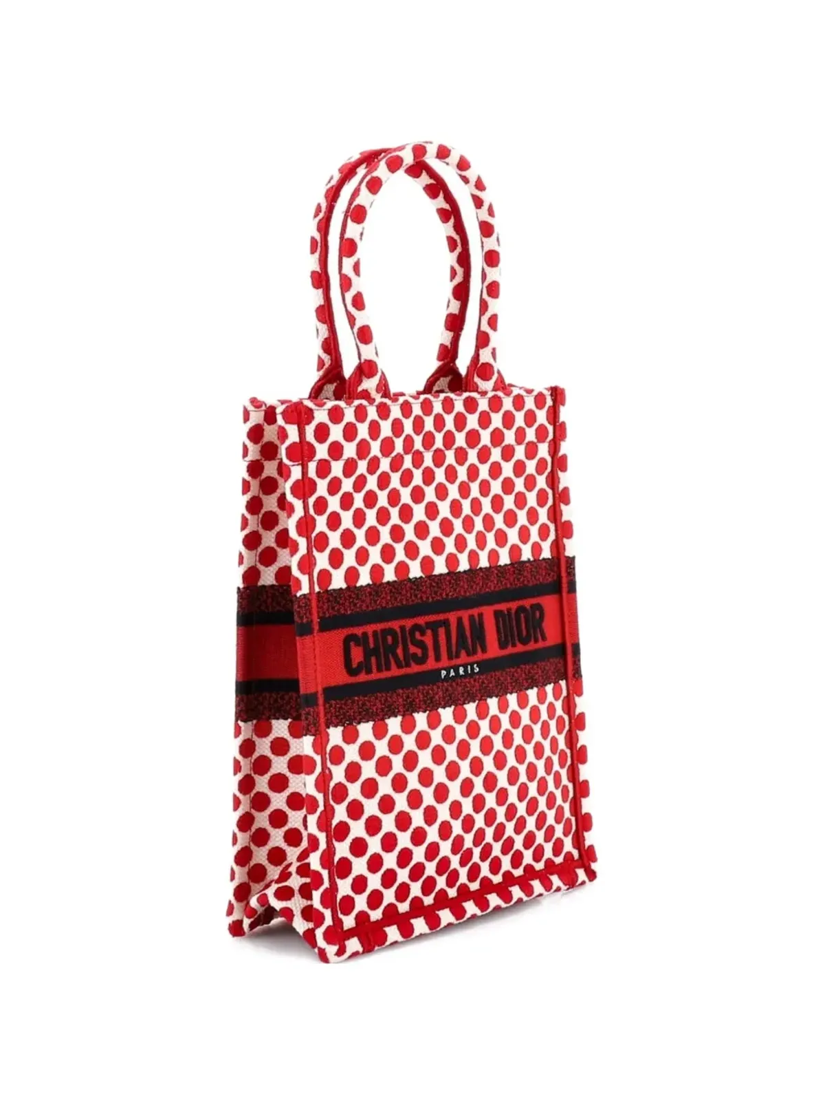 Christian Dior Pre-Owned ブックプリントキャンバス縦型トートバッグ - レッド - 画像3