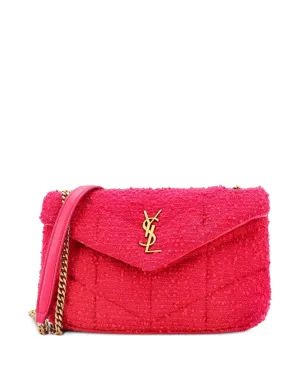 Saint Laurent ビンテージ ルルー パファー ショルダーバッグ キルテッド ツイード ミニ クロスボディ バッグ - サムネイル1