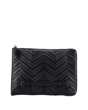 Gucci Pre-Owned GG Marmont ポートフォリオ マテラッセレザー クラッチバッグ（ブラック） - サムネイル2