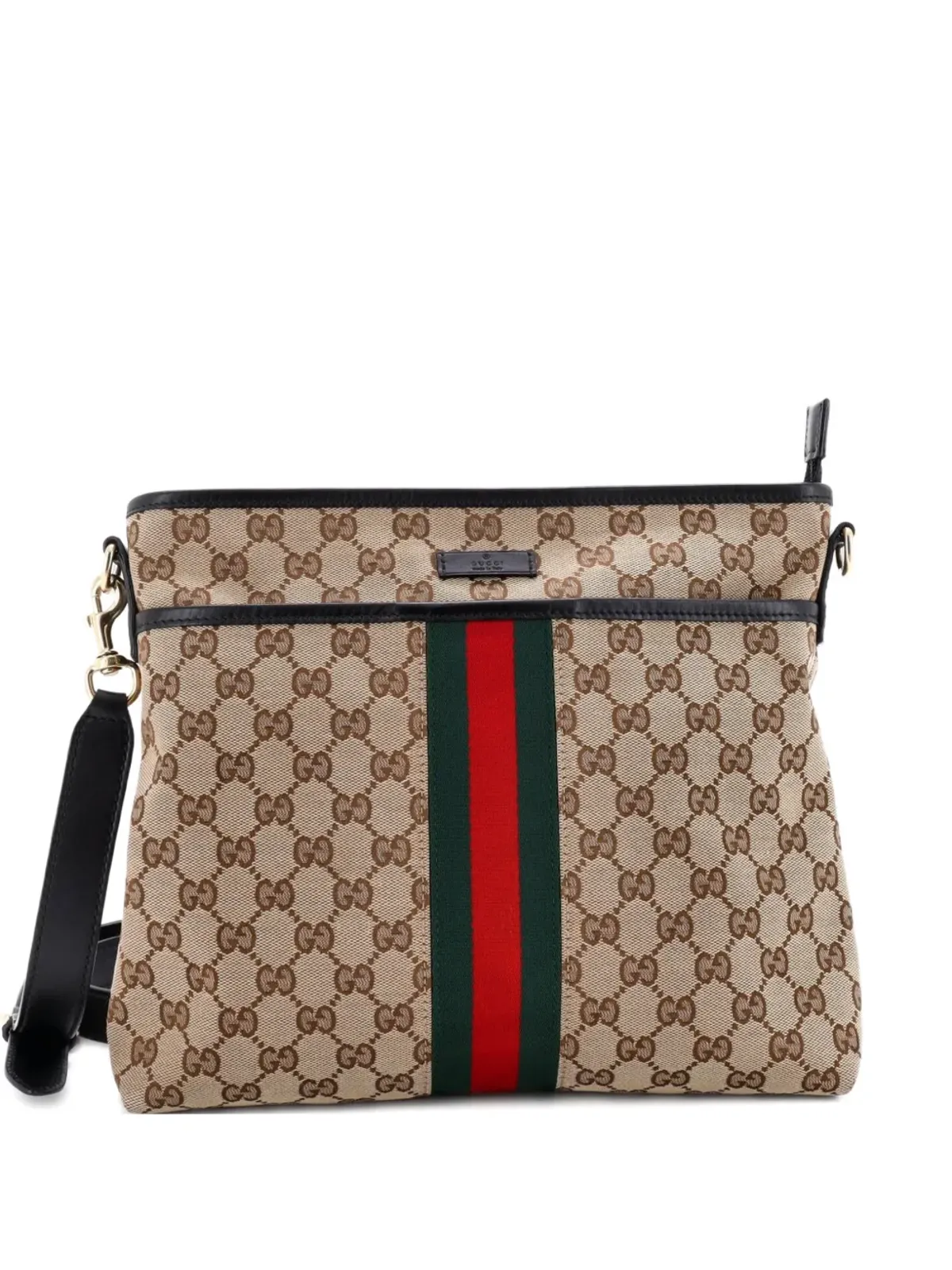 Gucci Pre-Owned フロントポケット ウェブ メッセンジャー GGキャンバス クロスボディバッグ - 画像1
