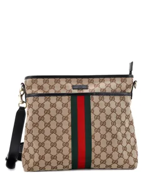 Gucci Pre-Owned フロントポケット ウェブ メッセンジャー GGキャンバス クロスボディバッグ - サムネイル1