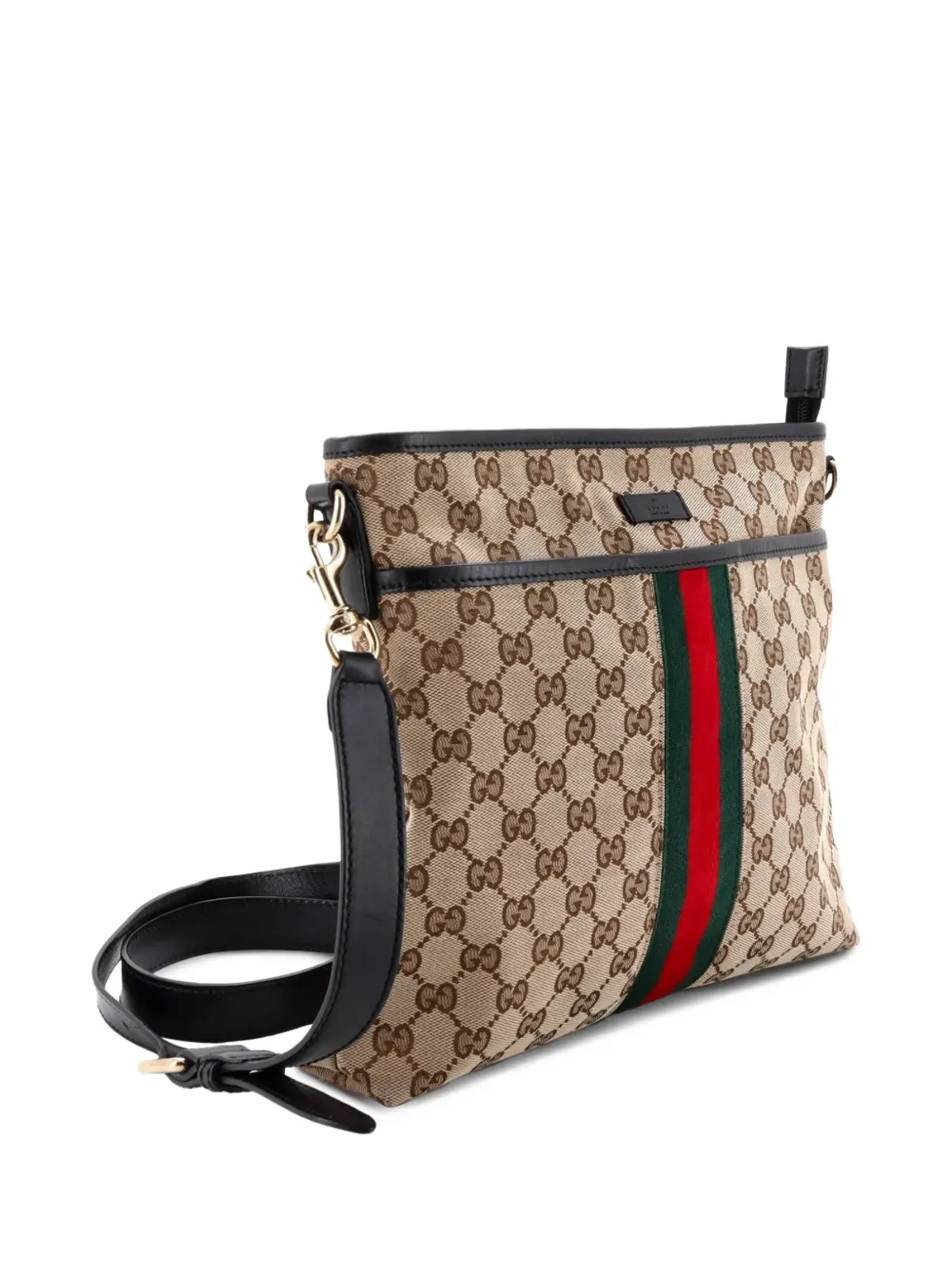 Gucci Pre-Owned フロントポケット ウェブ メッセンジャー GGキャンバス クロスボディバッグ - 画像3