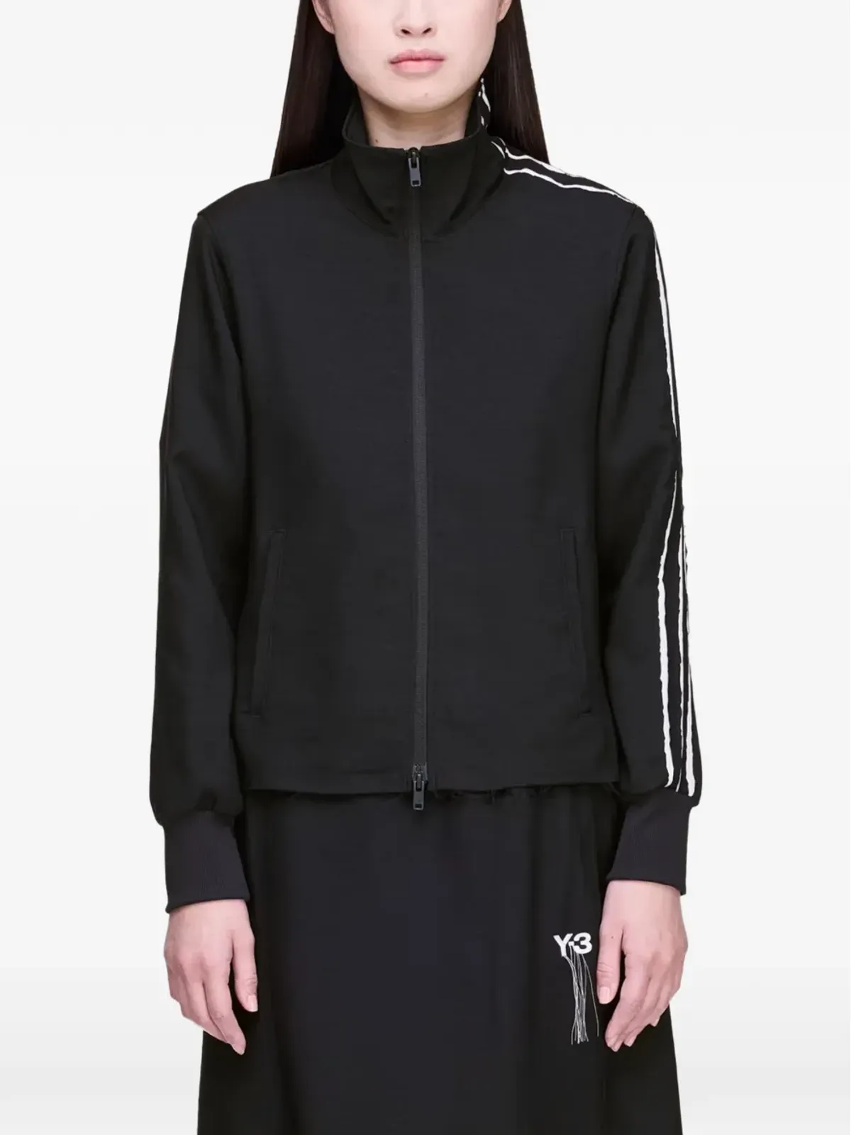 Y-3 ストライプ装飾ジップファスナー付きスウェット - 画像2