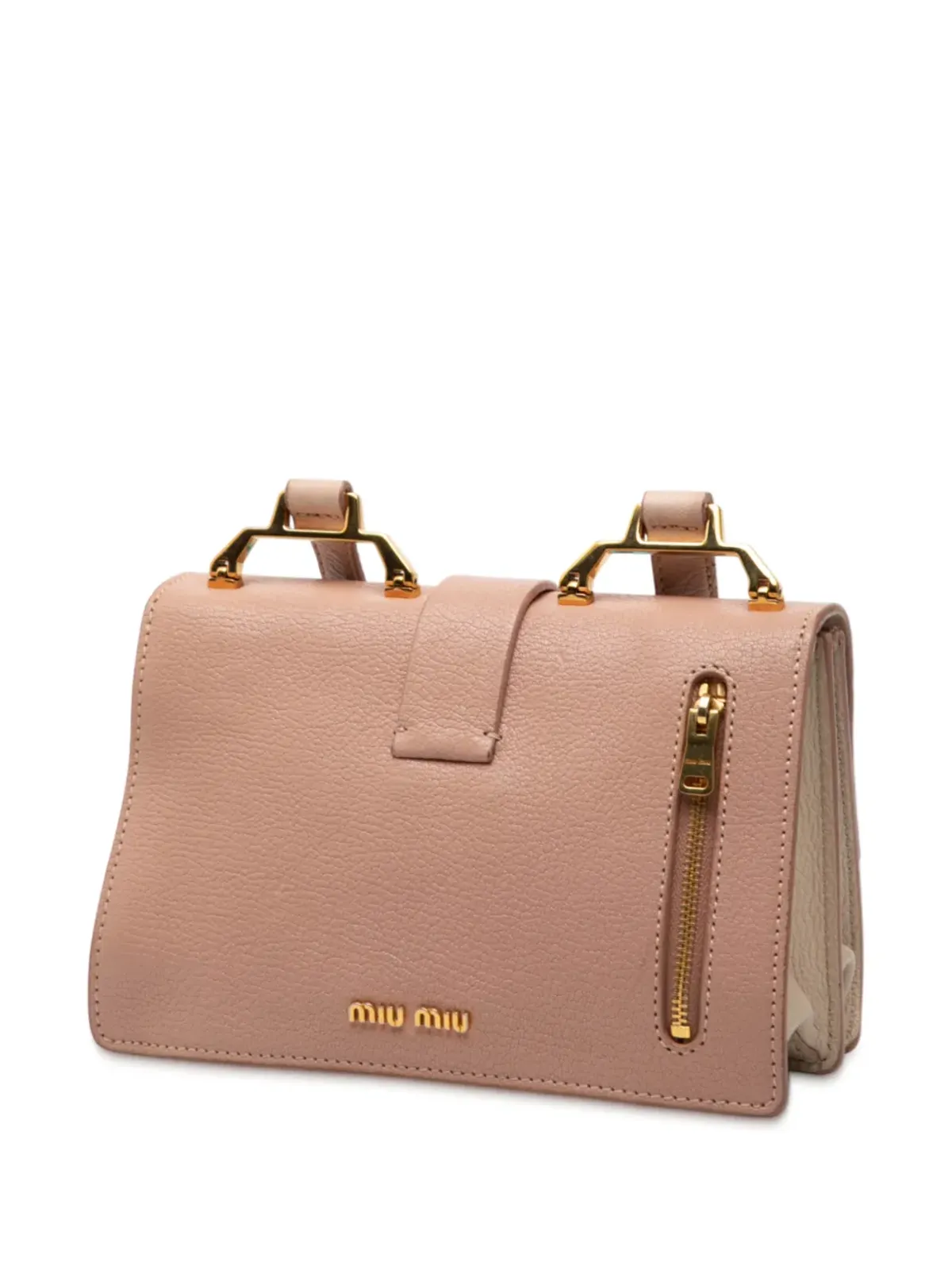 Miu Miu Pre-Owned バイカラー ゴートスキン マドラス クロスボディバッグ - 画像3