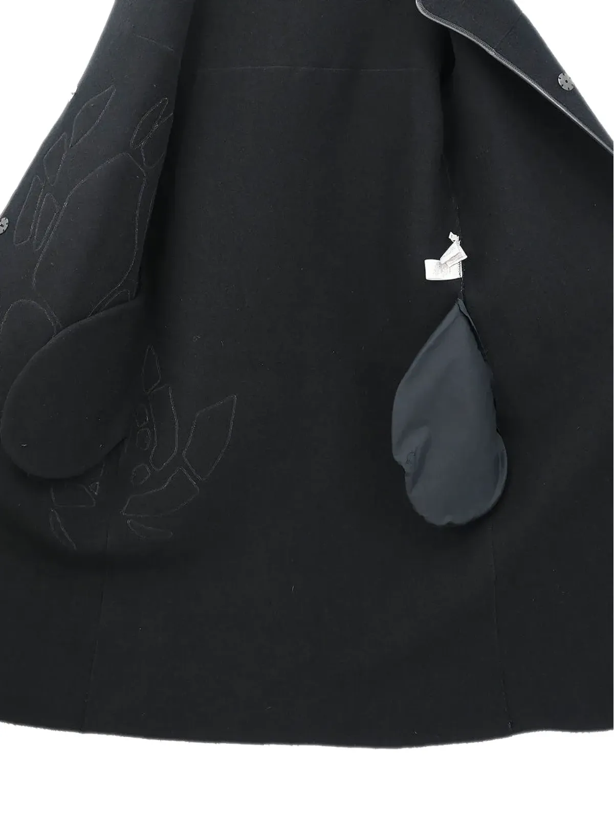 Bottega Veneta ビンテージ 1990-2000年代 レザーアップリケ ノーカラーコート - 画像5