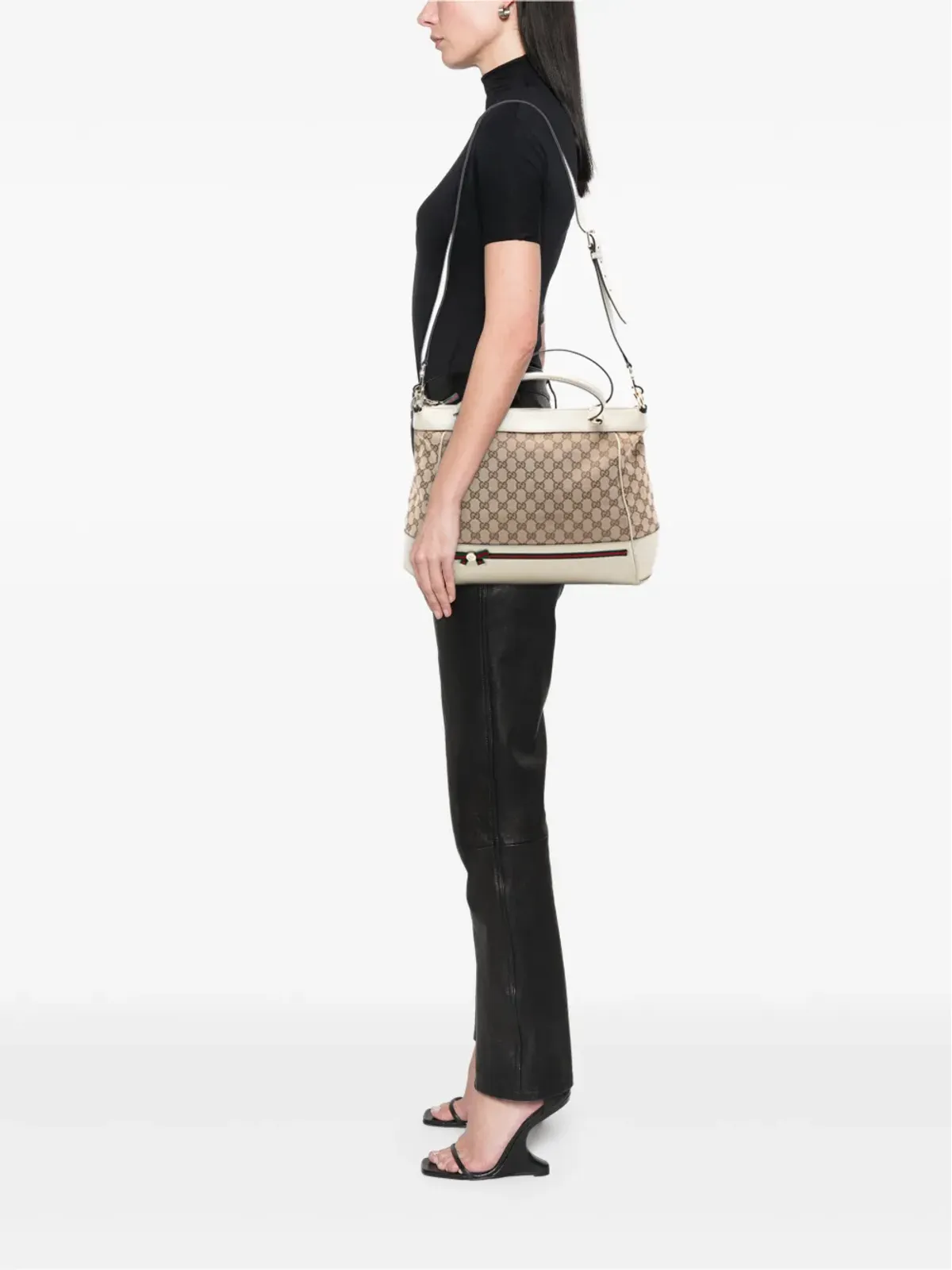 Gucci Pre-Owned GGキャンバス ウェブ メイファー サッチェル - 画像2