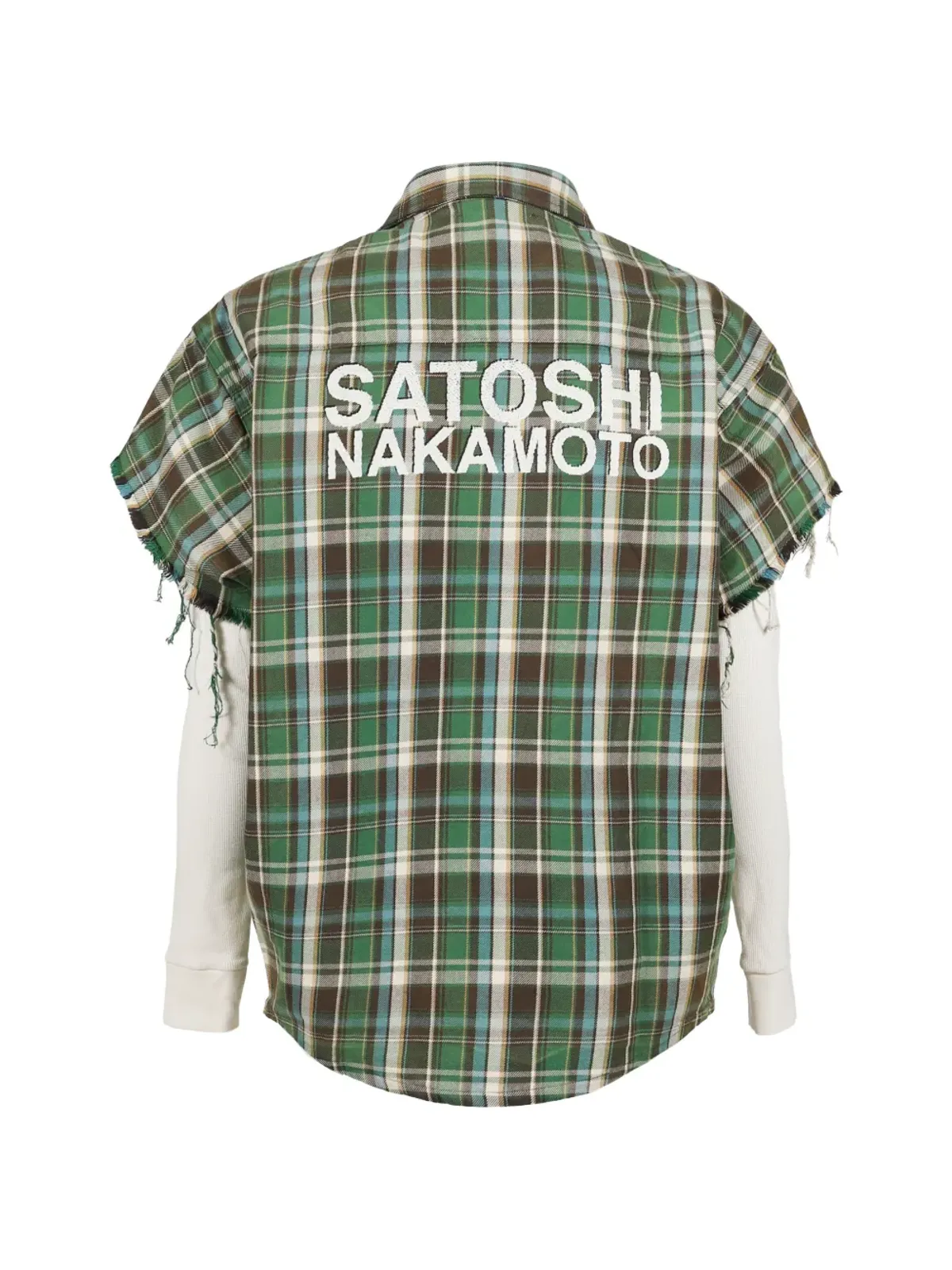 SATOSHI NAKAMOTO ベンダー チェック柄 フリンジシャツ - 画像2