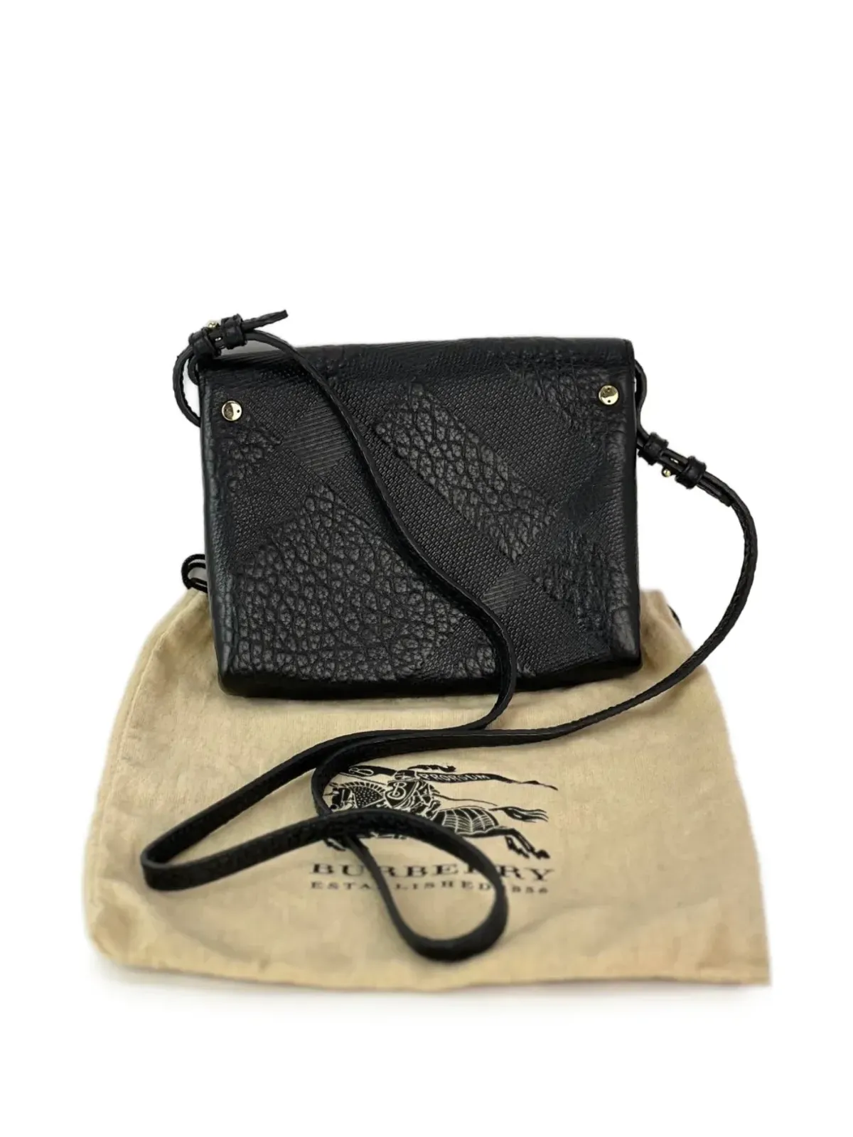 Burberry Pre-Owned Burberry Signature エンボスレザー クロスボディバッグ - ブラック - 画像2