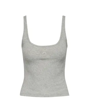 Marine Serre ムーンロゴ入りリブ編みクロップドTシャツ - サムネイル1