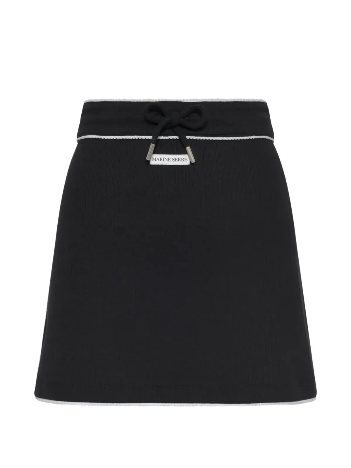 Marine Serre リブ編みウエストドローストリング付きミニスカート - 画像1