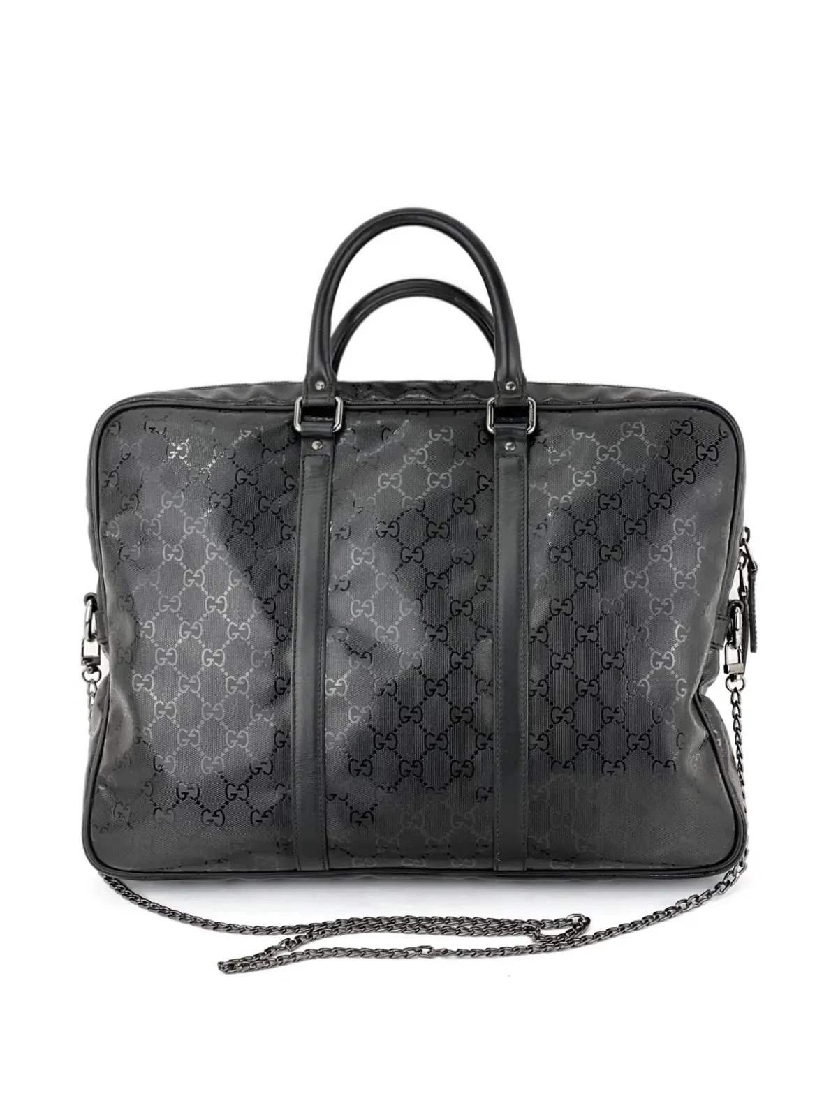 Gucci Pre-Owned GGキャンバス加工ブリーフケース - 画像2