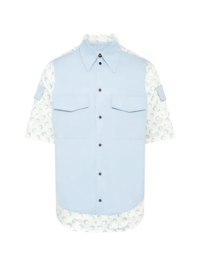 Marine Serre Marine Serre コントラストムーン半袖シャツ - Blueの商品画像