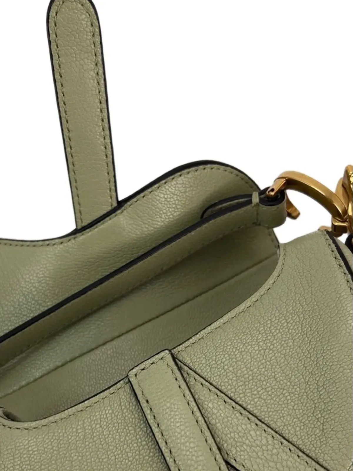 Christian Dior Pre-Owned サドルバッグ（取り外し可能ストラップ付き・グリーン） - 画像4