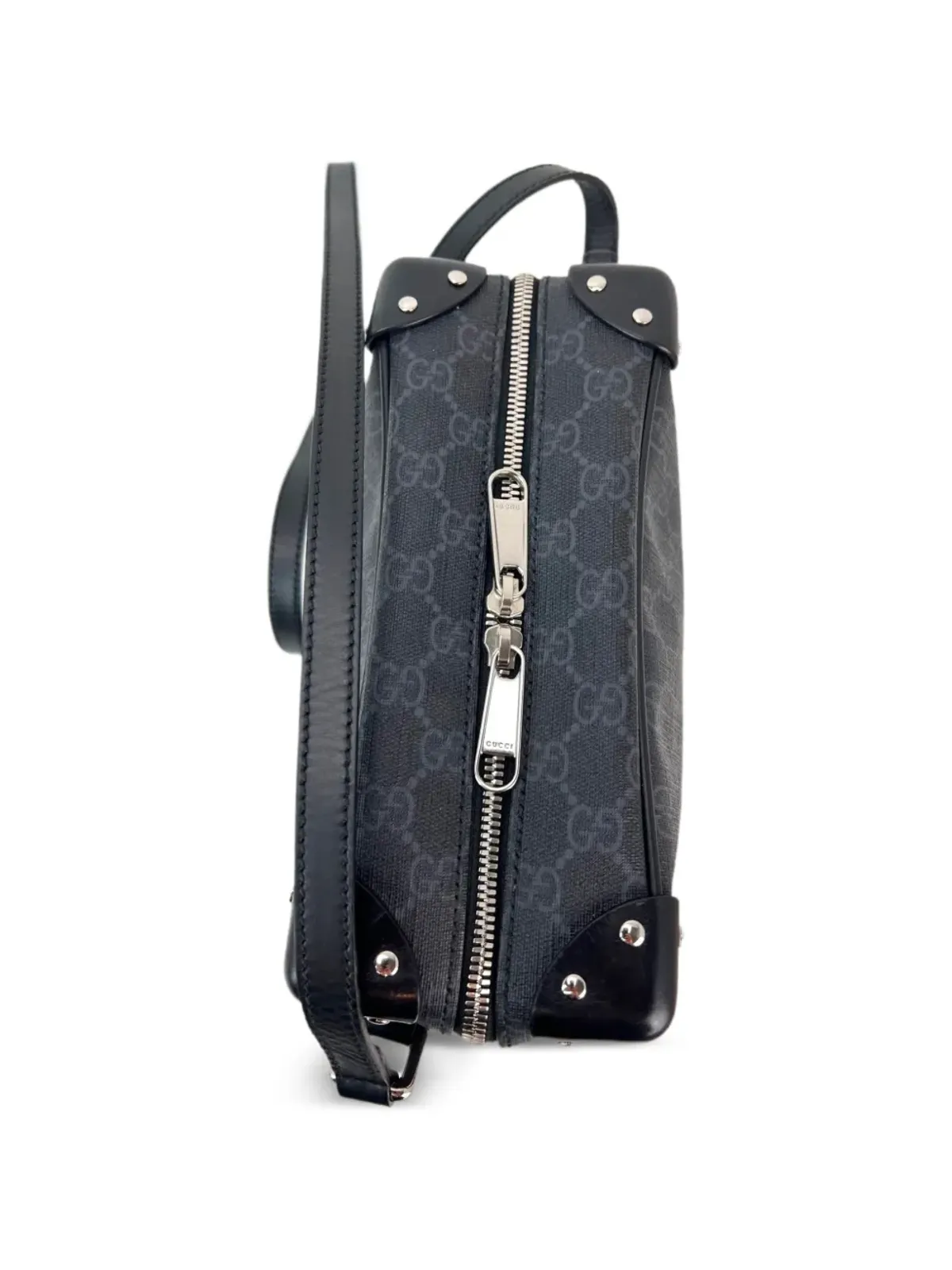 Gucci ビンテージ GGスプリーム スタッズ付きメッセンジャーバッグ - 画像2