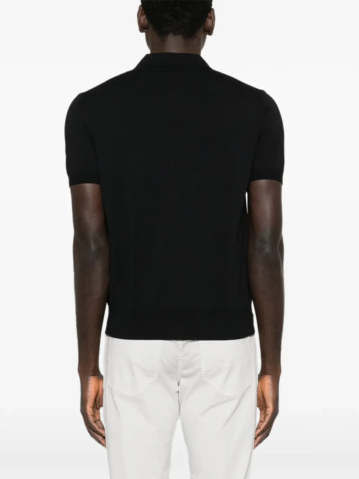 Canali 半袖ジップアップポロシャツ - 画像4