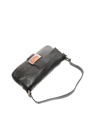 Fendi Pre-Owned ロゴプレート バゲット ショルダーバッグ - ブラック - サムネイル3