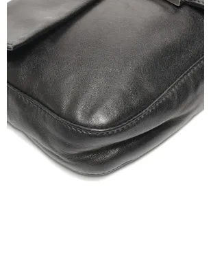 Fendi Pre-Owned ロゴプレート バゲット ショルダーバッグ - ブラック - サムネイル4