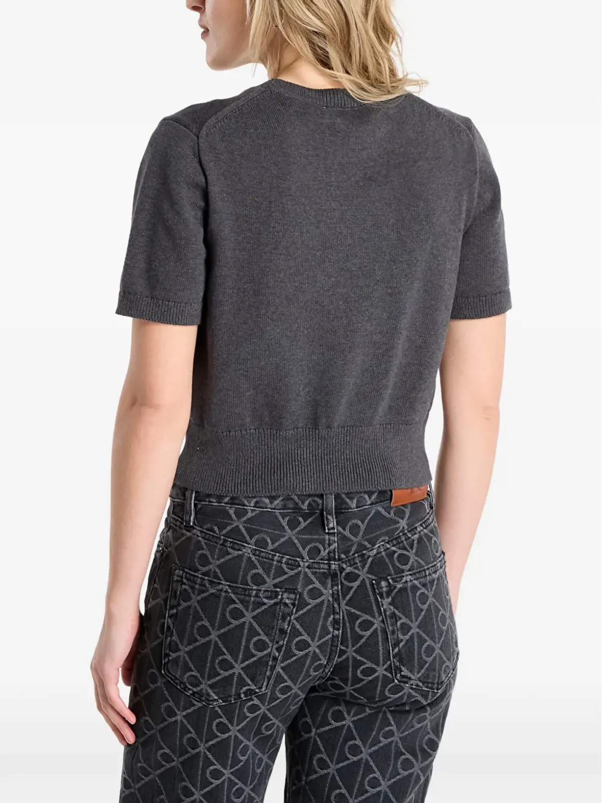 Calvin Klein グラフィックショートスリーブセーター グレー - 画像4