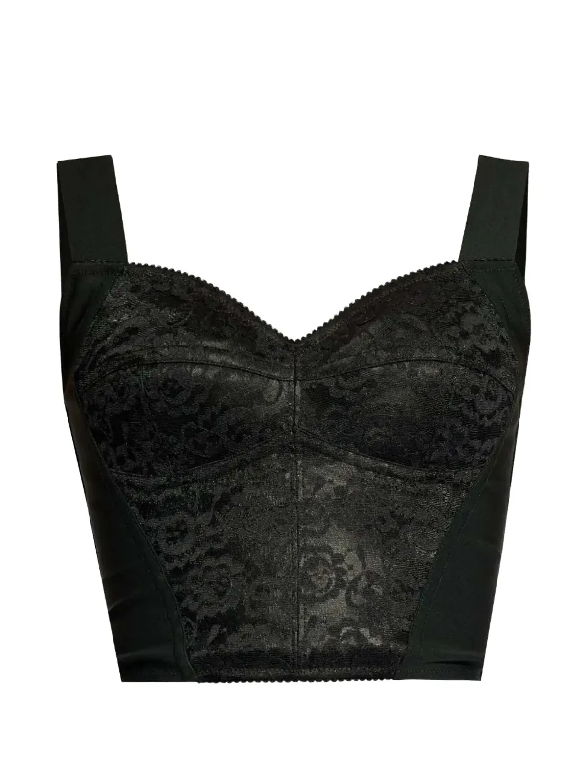 Dolce & Gabbana レースオーバーレイ クロップドビスチェ - ブラック - 画像1