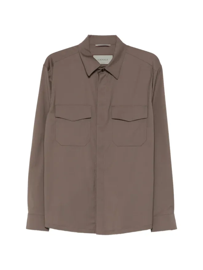 Canali Canali ポケット付きシャツジャケット - ブラウンの商品画像