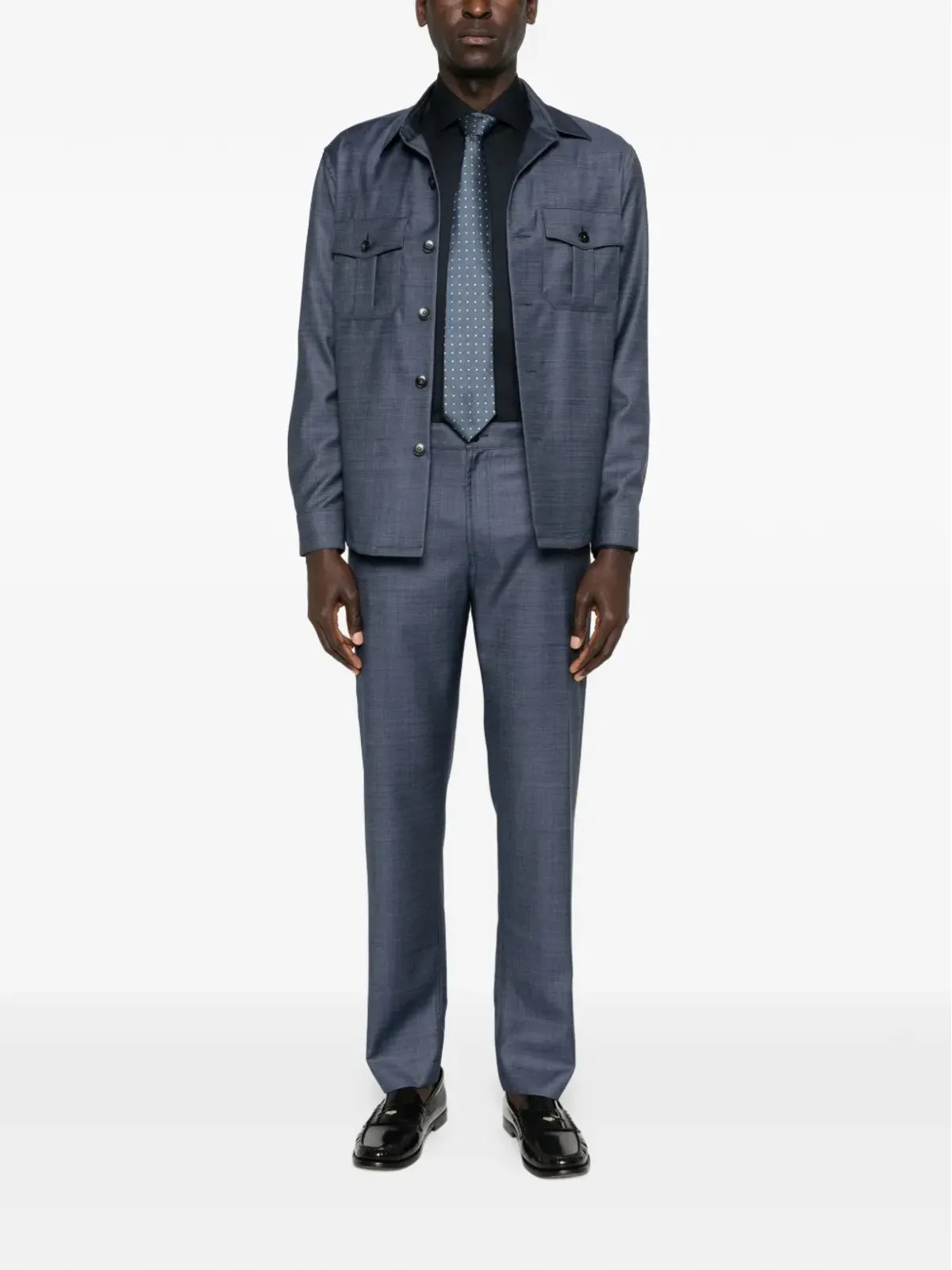 Canali ボタン付きテーラードパンツ - 画像2
