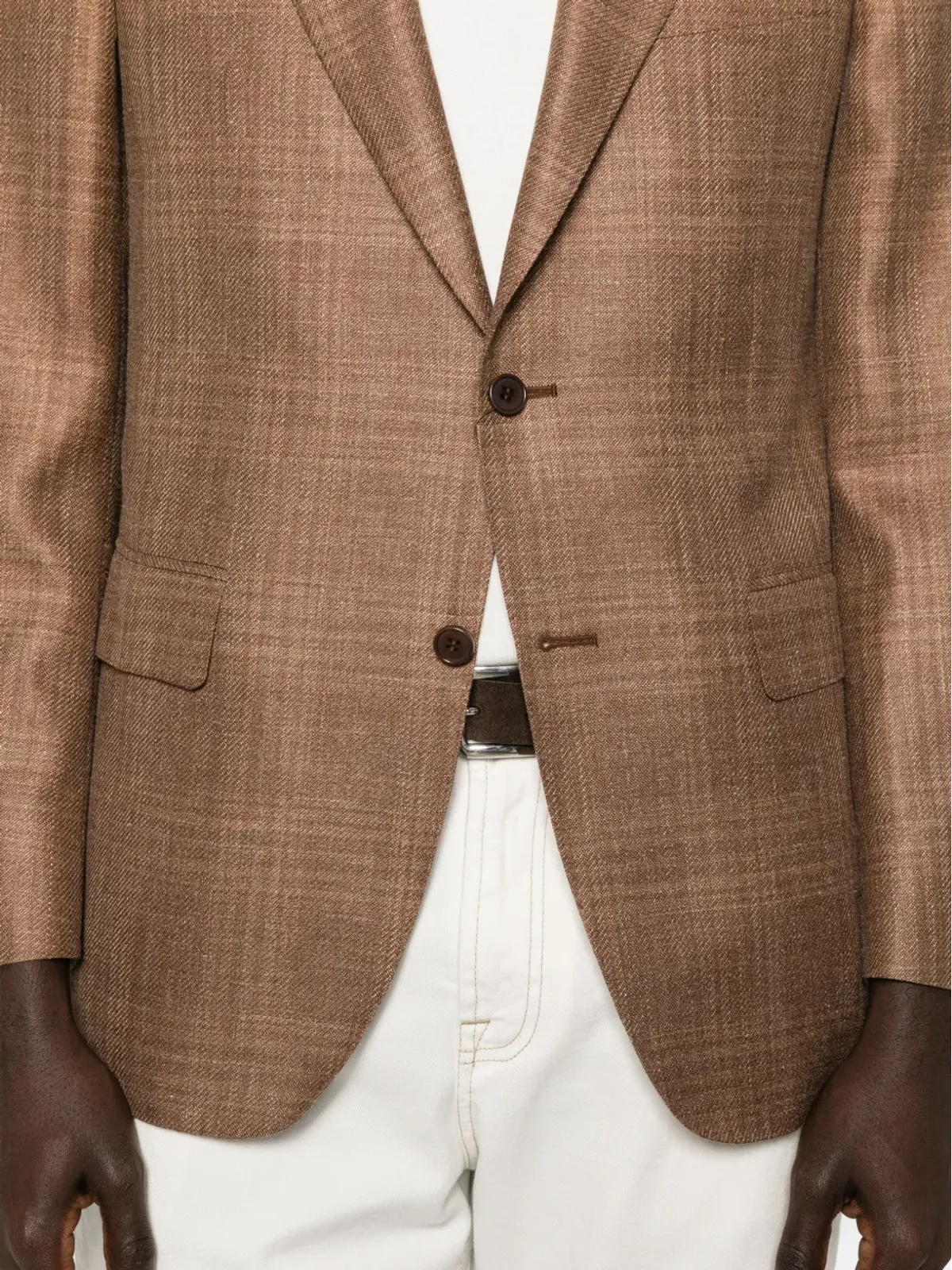 Canali チェック柄シングルブレストジャケット - 画像5