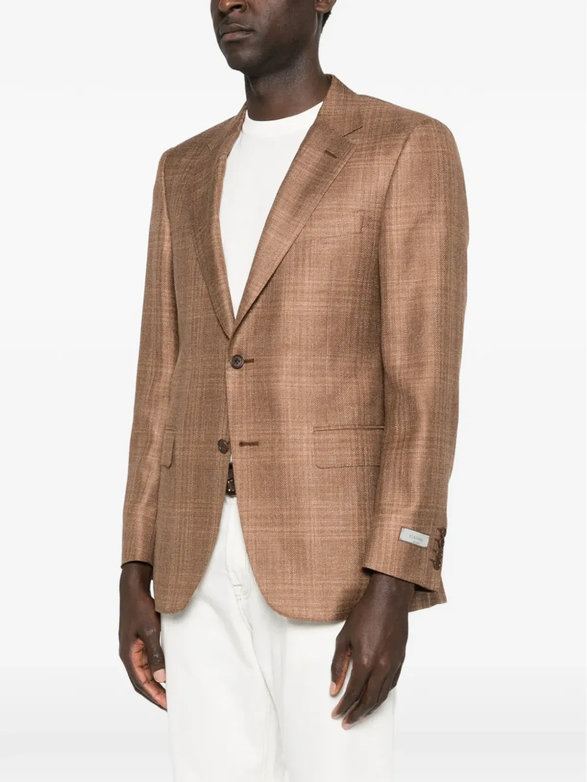 Canali チェック柄シングルブレストジャケット - 画像3