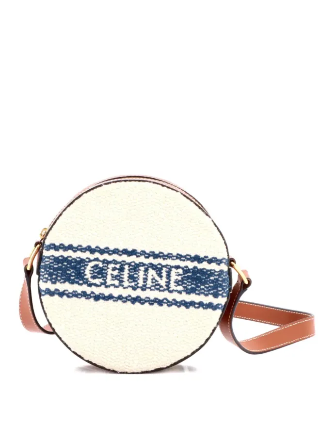 Celine Pre-Owned Celine Pre-Owned プレインソレイユ ラウンド型ストラップ付き キャンバス×レザー クロスボディバッグの商品画像