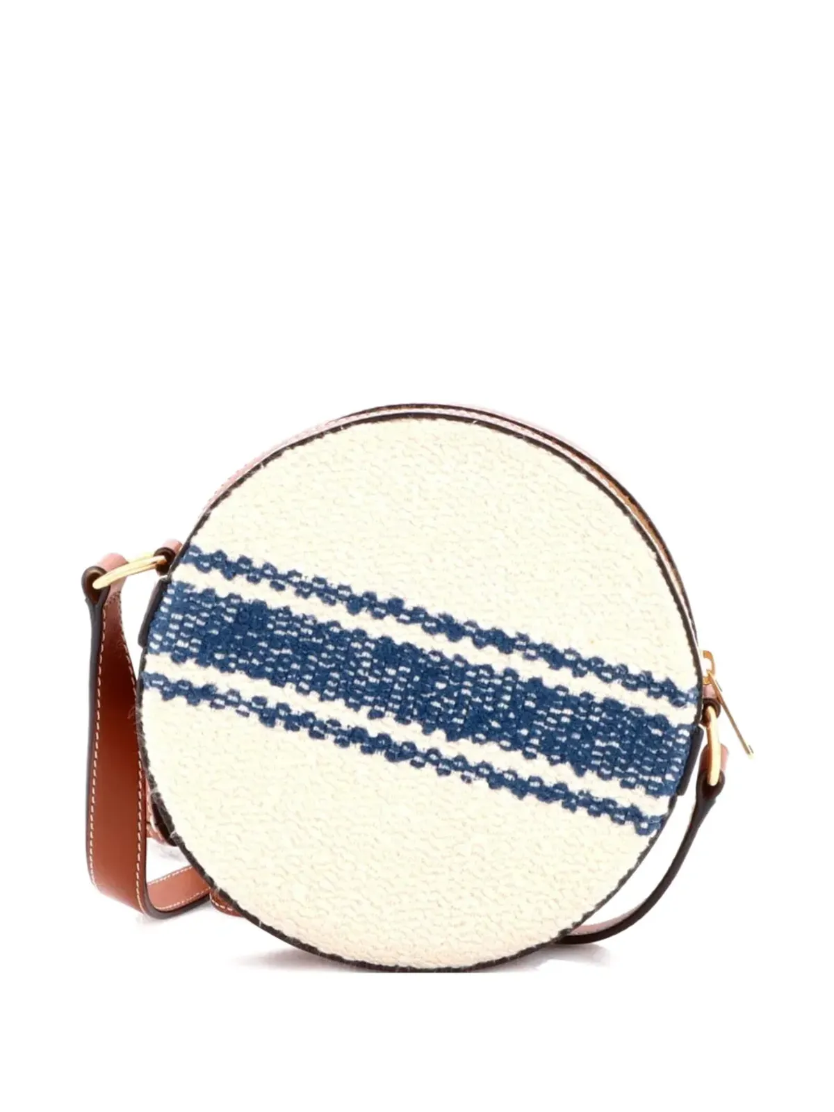 Celine Pre-Owned プレインソレイユ ラウンド型ストラップ付き キャンバス×レザー クロスボディバッグ - 画像2