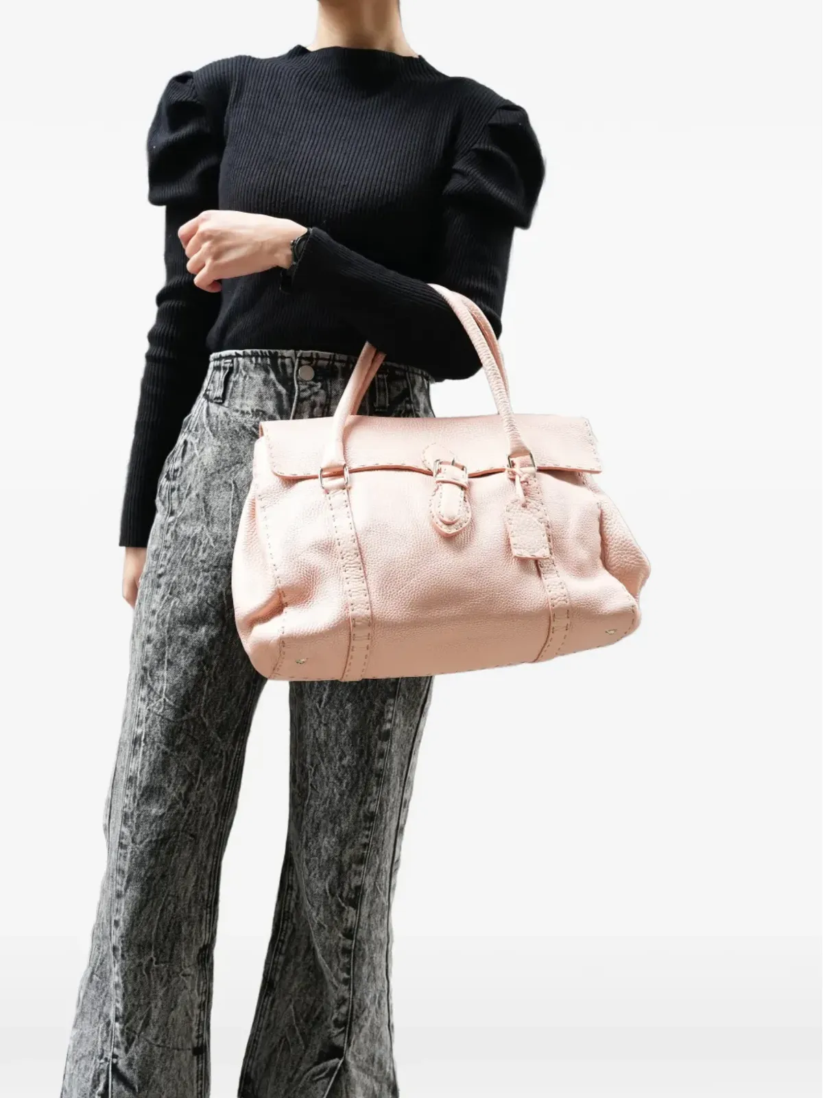 Fendi Pre-Owned セレリア レザー トートバッグ - ピンク - 画像2