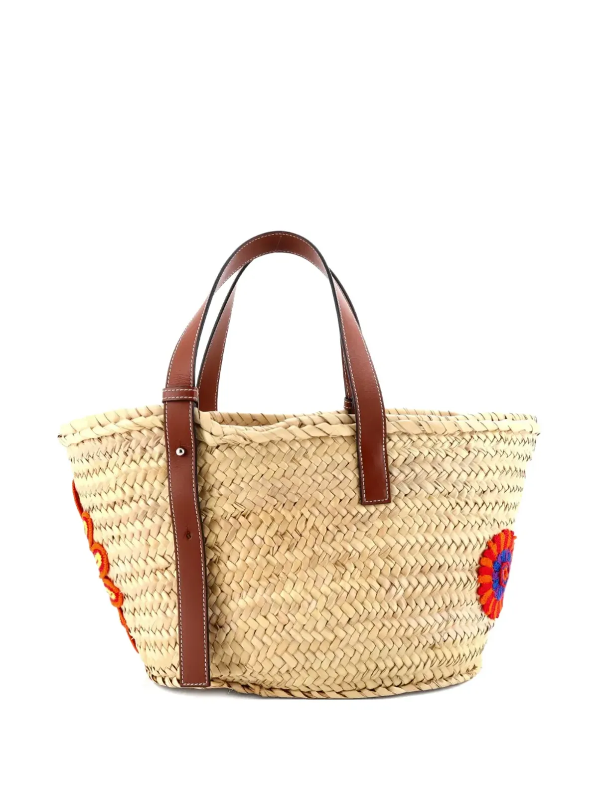 Loewe Pre-Owned バスケット織りラフィア×アップリケ ミディアム トートバッグ - Multicolour - 画像2