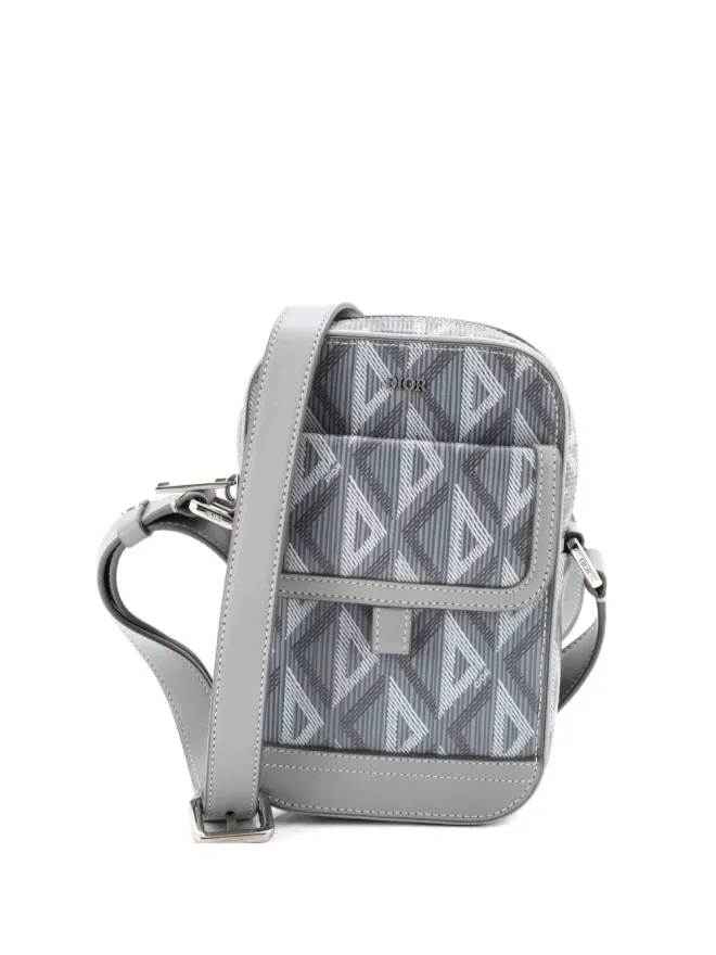 Christian Dior Pre-Owned Christian Dior Pre-Owned Hit the Road メッセンジャーバッグ CDダイヤモンド加工キャンバスとレザー クロスボディバッグ - グレーの商品画像