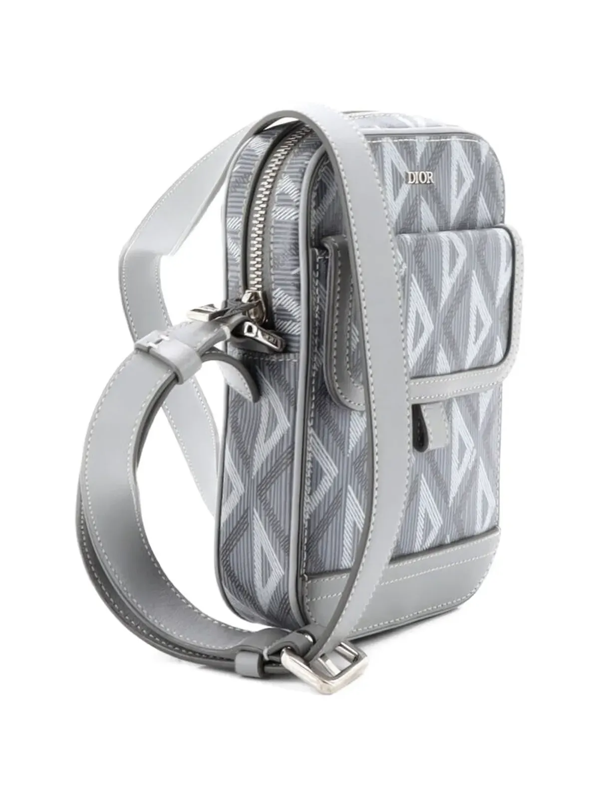 Christian Dior Pre-Owned Hit the Road メッセンジャーバッグ CDダイヤモンド加工キャンバスとレザー クロスボディバッグ - グレー - 画像3