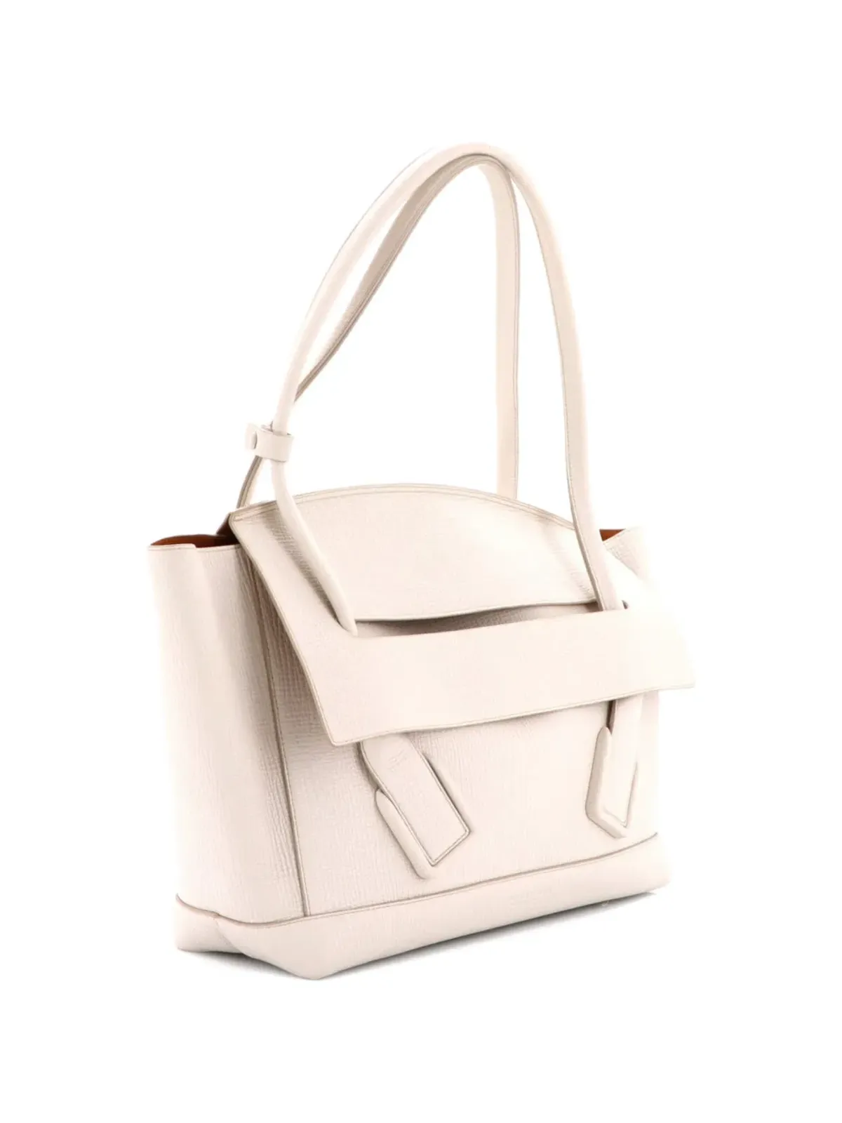 Bottega Veneta ビンテージ アルコバッグ グレインレザー サッチェル ホワイト - 画像3