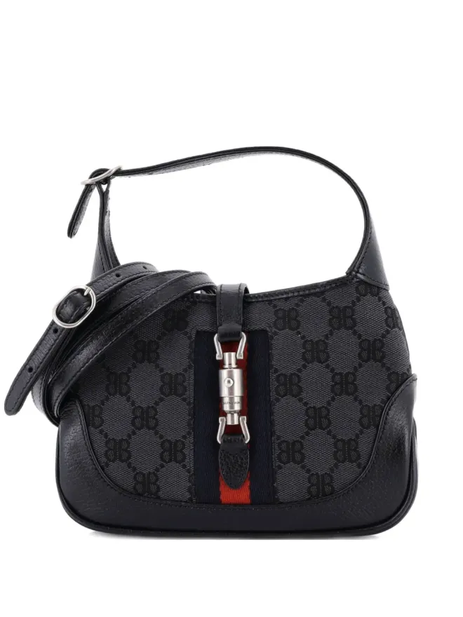 Balenciaga Pre-Owned Balenciaga Pre-Owned The Hacker Project Jackie 1961 BB キャンバス ミニ ホーボーバッグの商品画像