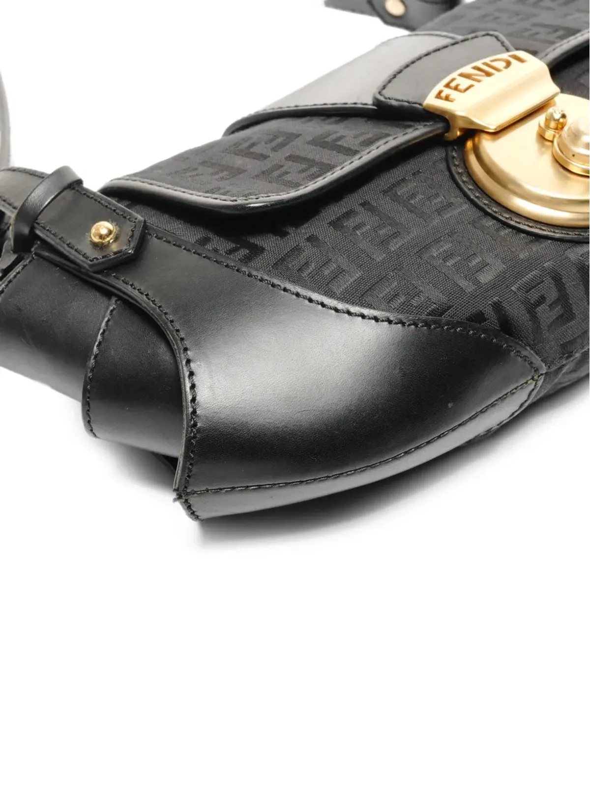 Fendi Pre-Owned 1990年代 zucchino ロックショルダーバッグ - 画像4