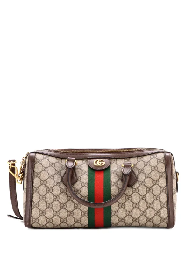 Gucci Pre-Owned Gucci Pre-Owned Ophidia Boston Bag GG Coated Canvas Satchel - Brownの商品画像
