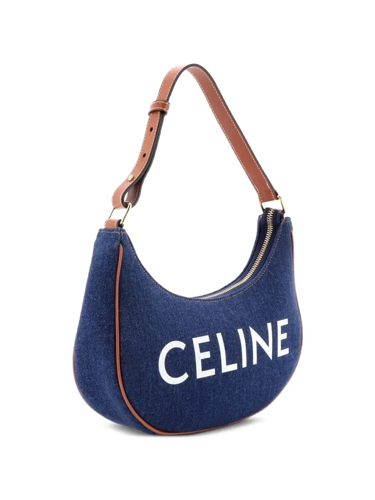 Celine Pre-Owned アヴァバッグ デニム ホーボーバッグ ブルー - 画像3
