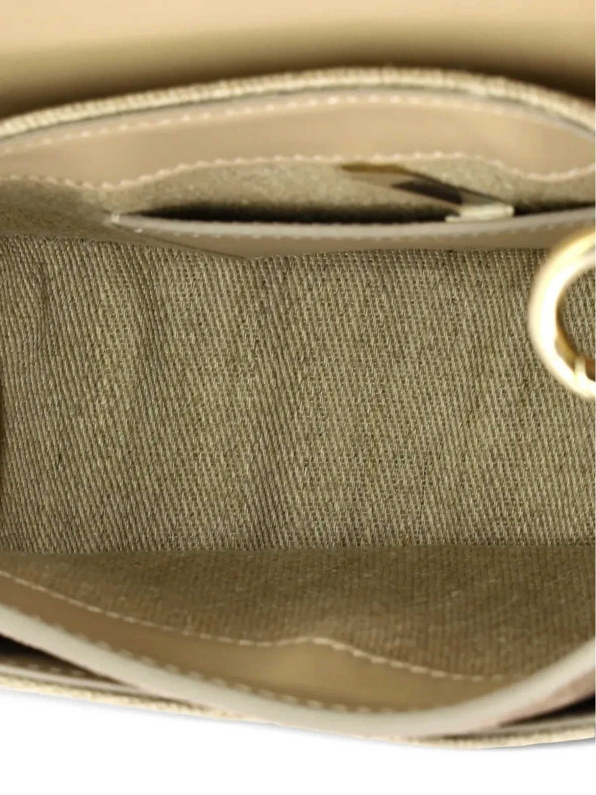 Chloé ビンテージ Tess Bag リネンとレザーの小型ショルダーバッグ - 画像5