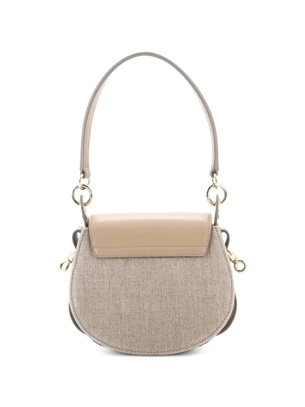 Chloé ビンテージ Tess Bag リネンとレザーの小型ショルダーバッグ - 画像2