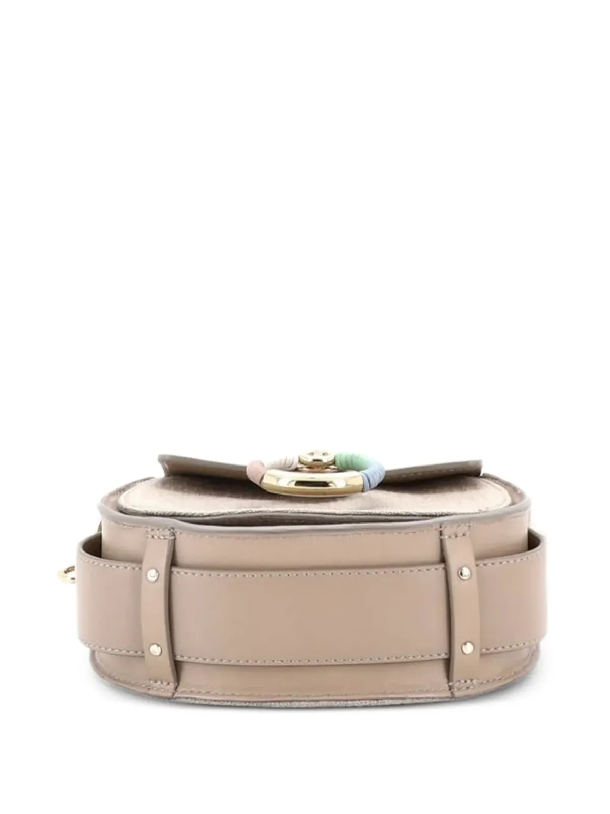 Chloé ビンテージ Tess Bag リネンとレザーの小型ショルダーバッグ - 画像4