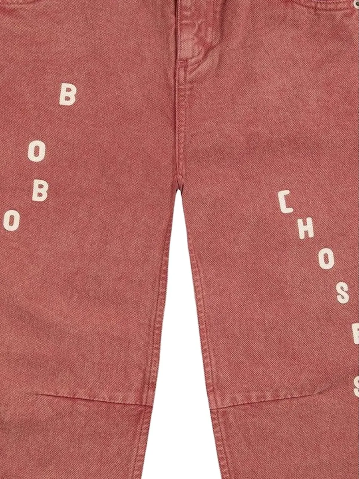 Bobo Choses letters jeans - Red - 画像2