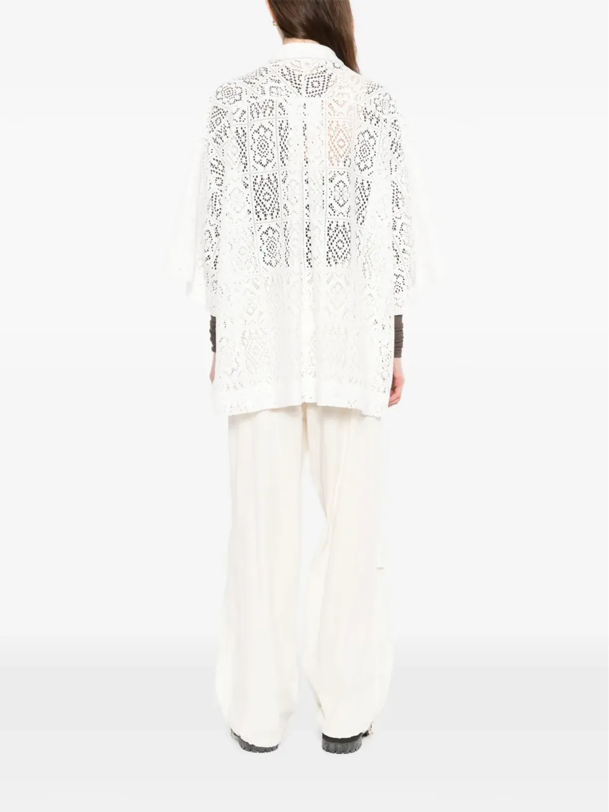 GDeL by gaze de lin square-lace shirt - White - 画像4