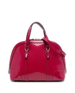 Gucci Pre-Owned マイクログッチシマ パテント ナイス ドーム サッチェル - Red - サムネイル1