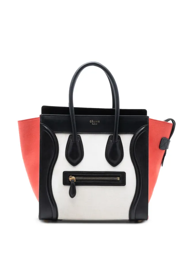 Celine Pre-Owned Celine Pre-Owned 2014 Microトリカラー キャンバスとレザー ラゲージ トートバッグ - マルチカラーの商品画像